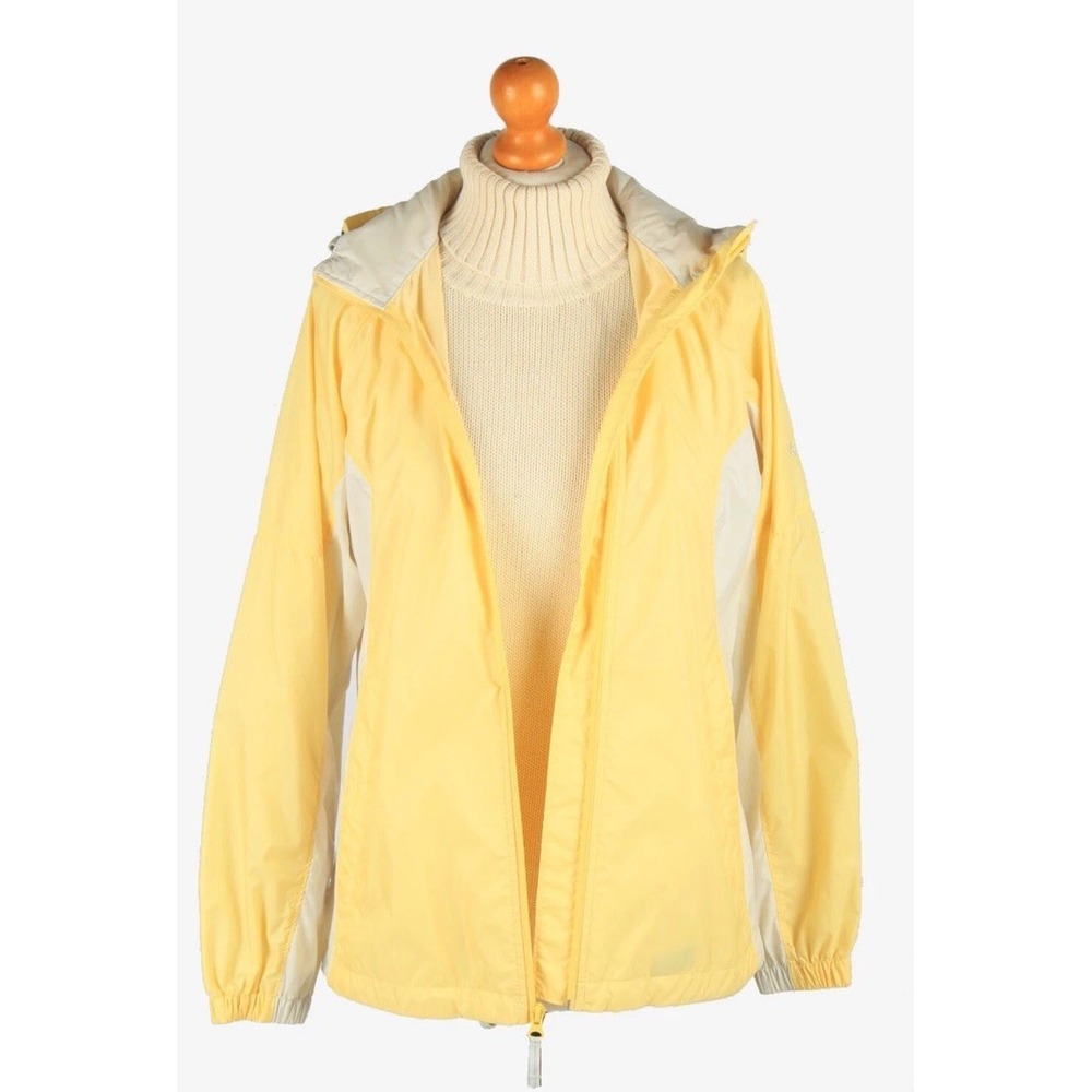 Columbia Women's Raincoat Hidden Hood Vtg Packable Lightweight Yellow Sz XL NWOT